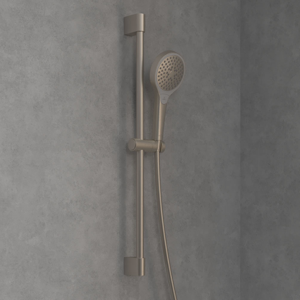 Lifestyle image of Villeroy & Boch Verve Brushed Nickel Multifunction Slide Rail Shower Kit